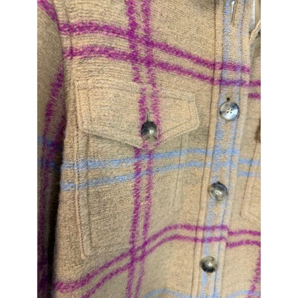 Wilfred Free The Ganna Cropped Shirt Jacket Cropped Wool Shacket Sz XS - Picture 6 of 13